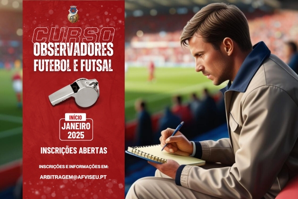 Inscrições abertas para Curso de Observadores de Árbitros de Futebol | Futsal